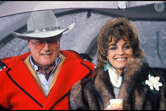 Larry Hagman et Linda Gray de Dallas en 1985