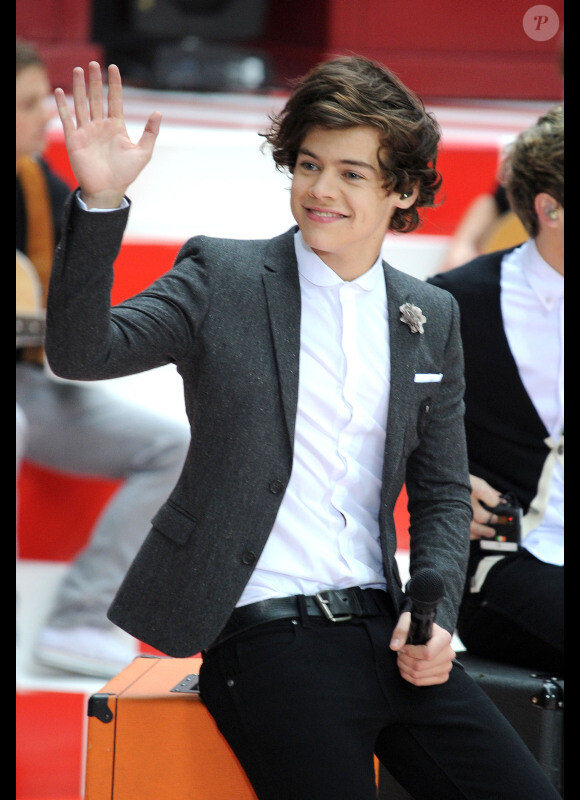 Harry Styles du groupe One Direction sur le plateau du Today Show à New York le 13 novembre 2012.