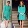 La princesse Diana en 1992 à Paris/Kate Middleton, duchesse de Cambridge, en Mulberry le 27 novembre 2012 au Musée d'histoire naturelle de Londres.