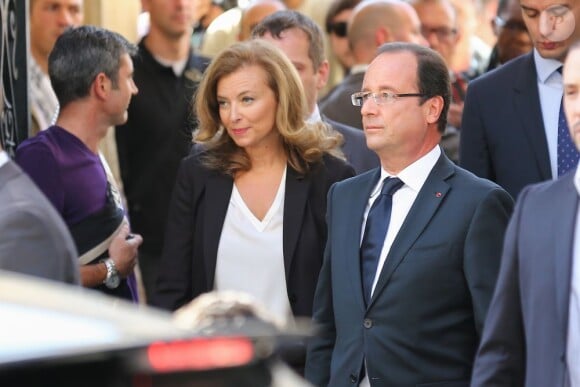 Valérie Trierweiler et François Hollande le 16 septembre 2012 à Paris.