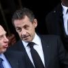 Nicolas Sarkozy quitte le Royal Monceau à Paris, le 26 novembre 2012.