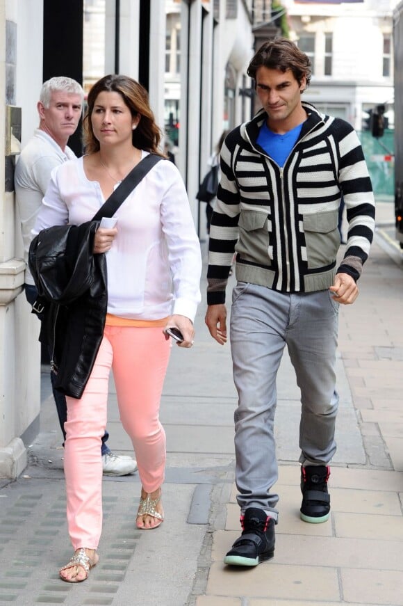 Roger Federer et Mirka le 19 juin 2012 à Londres.