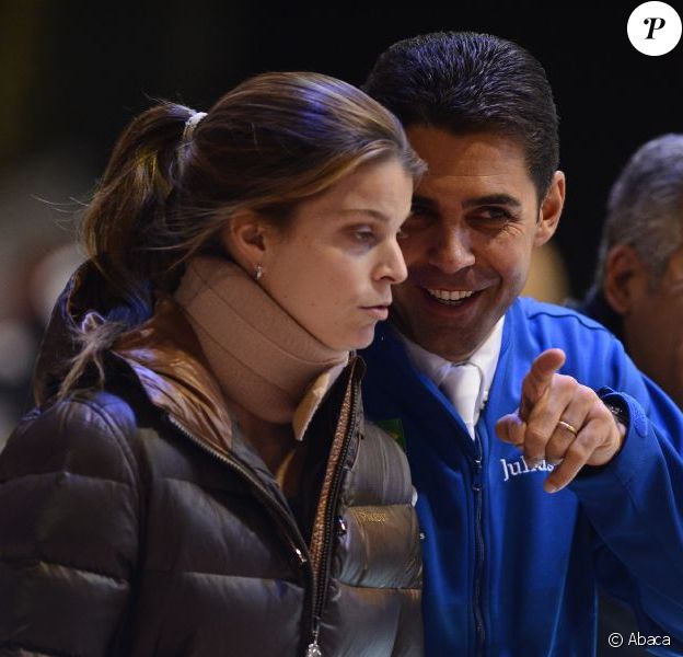 Athina Onassis, blessée, et son mari Alvaro de Miranda Neto, dit Doda, au Gucci Masters de Paris le 30 novembre 2012. Doda s'est imposé dans le Prix GDF.