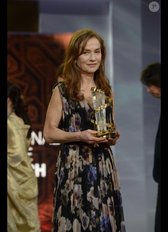 Isabelle Huppert durant l'ouverture du Festival International du Film de Marrakech 2012, le 30 Novembre 2012.