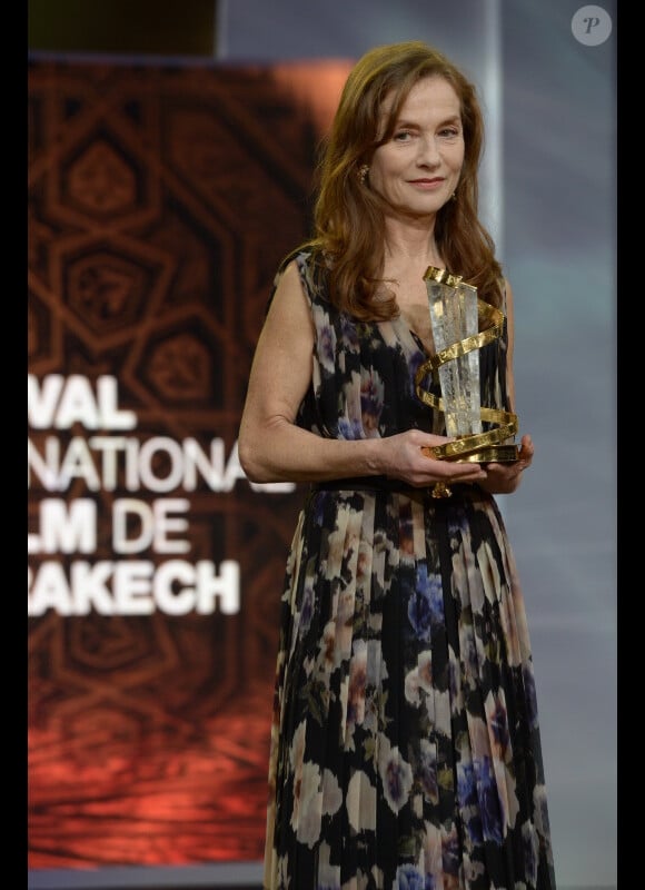 Isabelle Huppert durant l'ouverture du Festival International du Film de Marrakech 2012, le 30 Novembre 2012.