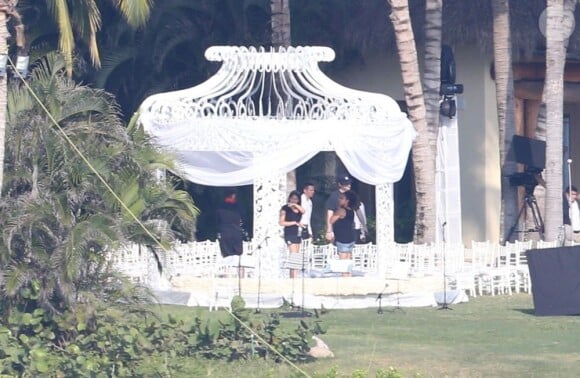 Mariage de Mario Lopez et de Courtney Mazza à Punta Mita au Mexique le 1er décembre 2012. 