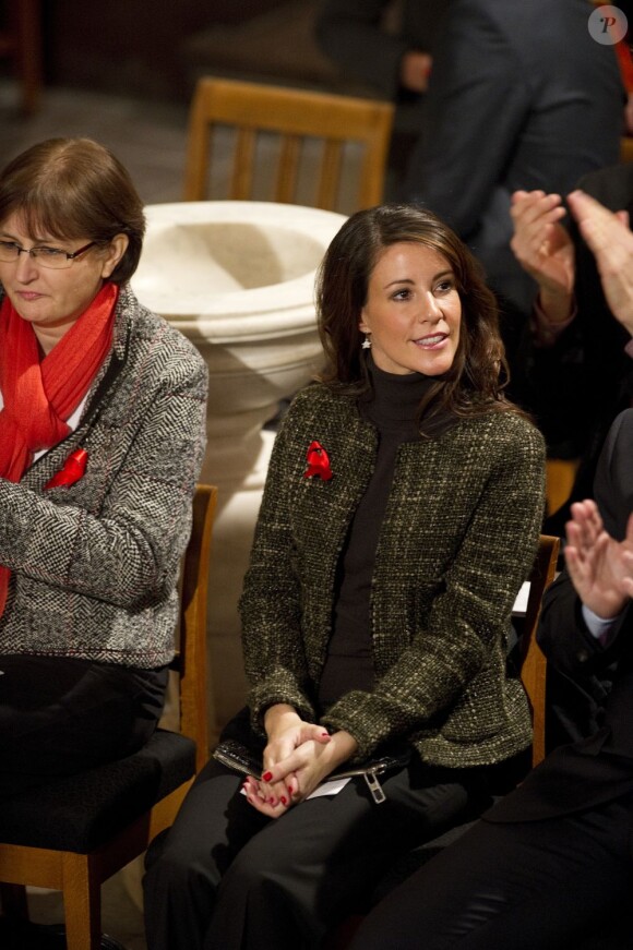 La princesse Marie de Danemark lors du concert de Noël donné par la Fondation AIDS Danemark, dont elle est la marraine, en l'église de la Trinité de Copenhague le 2 décembre 2012, au lendemain de la Journée mondiale de lutte contre le sida.