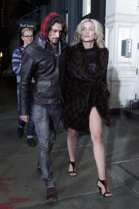 Sharon Stone et son petit ami Martin Mica à New York le 29 novembre 2012