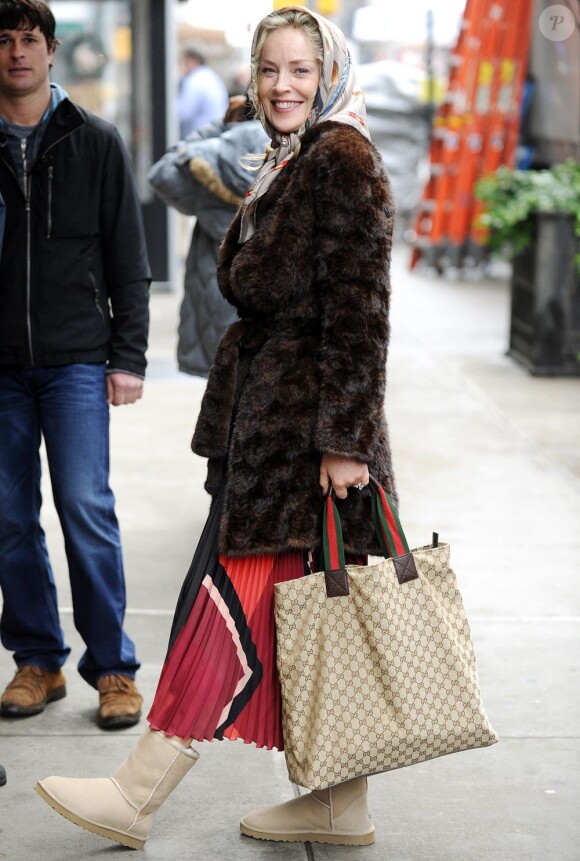 Sharon Stone sur le tournage de Fading Gigolo le 3 novembre 2012 à New York