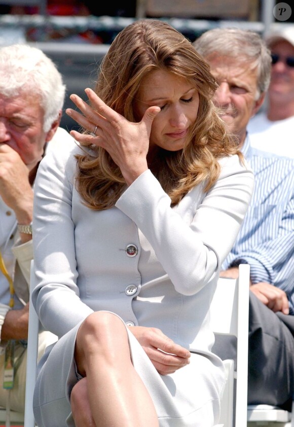 Steffi Graf lors de l'introduction de son mari Andre Agassi au Tennis Hall of Fame à Newport, 11 juillet 2004.
