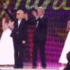 Alain Delon et Mireille Darc lors de l'élection de Miss France 2013 le samedi 8 décembre 2012 sur TF1 en direct de Limoges