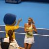 Maria Sharapova et Caroline Wozniacki n'ont pas peur du ridicule lors d'un match exhibition à Sao Paulo le 7 décembre 2012