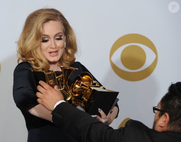 Adele à la cérémonie des Grammy Awards, à Los Angeles, le 12 février 2012.