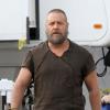 Russell Crowe bien barbu pour le tournage de Noah de Darren Aronofsky le 18 août 2012 à New York