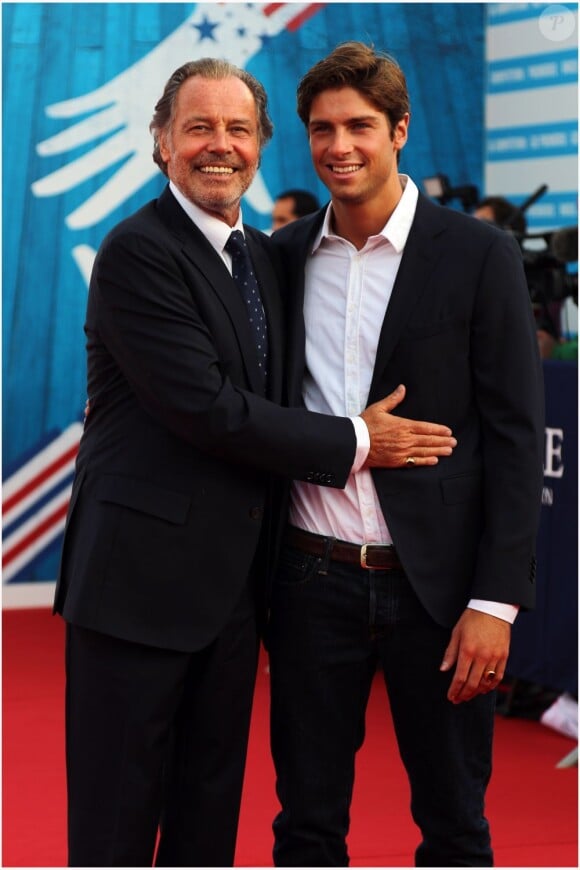 Michel Leeb et son fils Tom en août 2012à Deauville