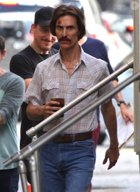 Matthew McConaughey sur le tournage du film Dallas Buyer's Club en Louisiane. Novembre 2012.