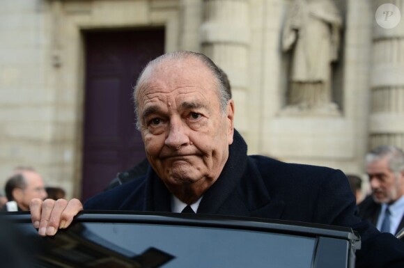 Jacques Chirac aux funérailles de Maurice Ulrich à l'église Saint-Etienne-du-Mont à Paris le 20 novembre 2012.