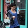 Jenna Dewan, enceinte, quitte son cours de gym à West Hollywood, le 17 décembre 2012. L'épouse de Channing Tatum est en tenue de sport.