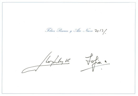 Le message de voeux du roi Juan Carlos Ier d'Espagne et de la reine Sofia, décembre 2012