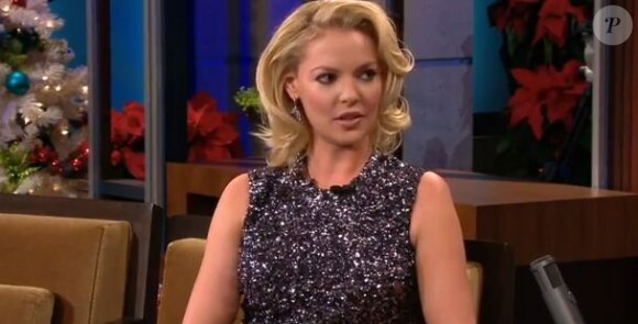 Katherine Heigl en interview chez Jay Leno, parle de l'adopation de ses filles, le 20 décembre 2012.