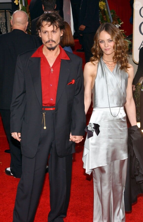 Johnny Depp et Vanessa Paradis lors des Golden Globes 2006 à Los Angeles