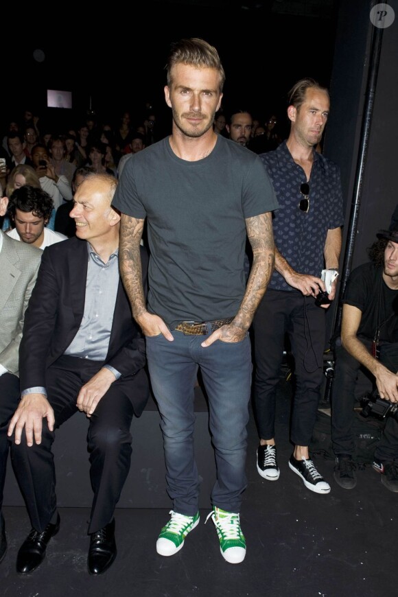 David Beckham lors du défilé  Y-3 pendant la Fashion Week de New York. Le 9 septembre 2012.