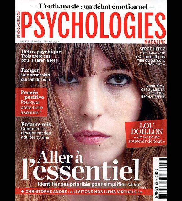 Lou Doillon en couverture du magazine Psychologies de janvier 2013