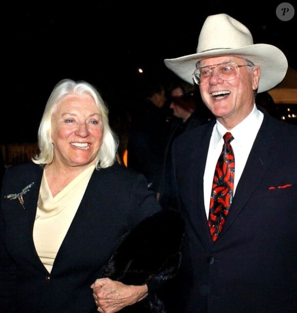 Larry Hagman et sa femme en février 2003