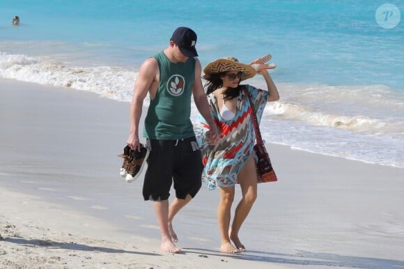 Channing Tatum et sa épouse Jenna Dewan en vacances à Saint-Barthélemy, le 28 décembre 2012.