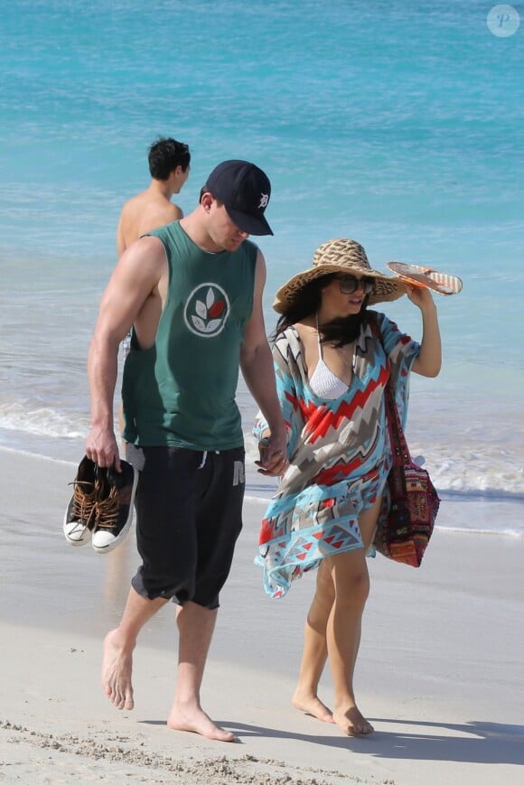 Channing Tatum et sa femme Jenna Dewan en vacances à Saint-Barthélemy, le 28 décembre 2012.