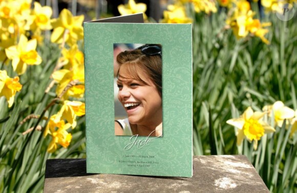 Portrait de Jade Goody le jour de ses funérailles à Buckhurst Hill (dans l'Essex), le 4 avril 2009.