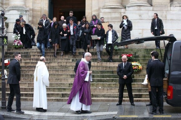Obsèques de Jean Topart en présence de son épouse Marie-Jeanne et de ses proches en l'église Saint-Roch à Paris le 3 Janvier 2013.