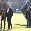 Barack Obama, son épouse Michelle et leurs filles Malia et Sasha arrivent à la Maison Blanche à Washington, dimanche 6 janvier 2013.