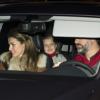 Felipe et Letizia d'Espagne de retour avec leurs filles Leonor et Sofia d'une visite à Jesus Ortiz, père de la princesse des Asturies, le 6 janvier 2013