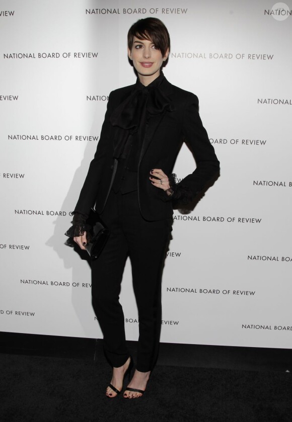 Anne Hathaway lors des National Board of Reviews Awards à New York le 8 janvier 2013