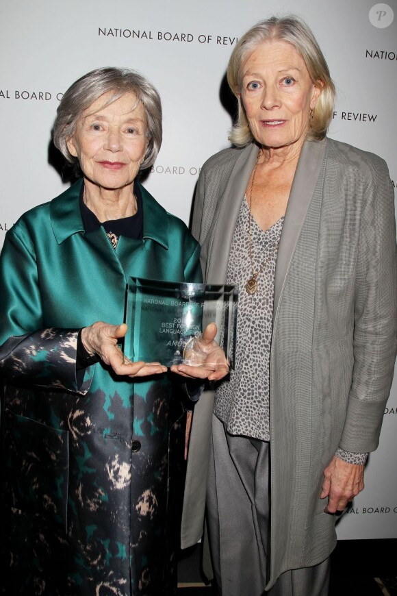 Emmanuelle Riva et Vanessa Redgrave lors des National Board of Review Awards à New York le 8 janvier 2013