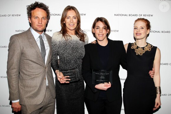 Jason Clarke, Kathryn Bigelow, Megan Ellison, Jessica Chastain lors des National Board of Review Awards à New York le 8 janvier 2013