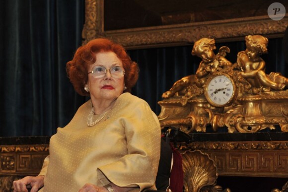 Jeanne Augier, proprietaire et directrice du Negresco, dans le salon Versailles de l'hôtel à Nice le 8 janvier 2013.