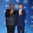 Randy Jackson et Ryan Seacrest à la conférence de presse de la 12e saison d'American Idol, à Los Angeles, le 9 janvier 2013.