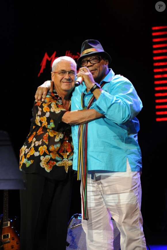 Claude Nobs et Quincy Jones à Montreux, le 16 juillet 2010.