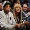 Beyoncé et Jay-Z assistent à un match de basket à New York, le 26 novembre 2012.