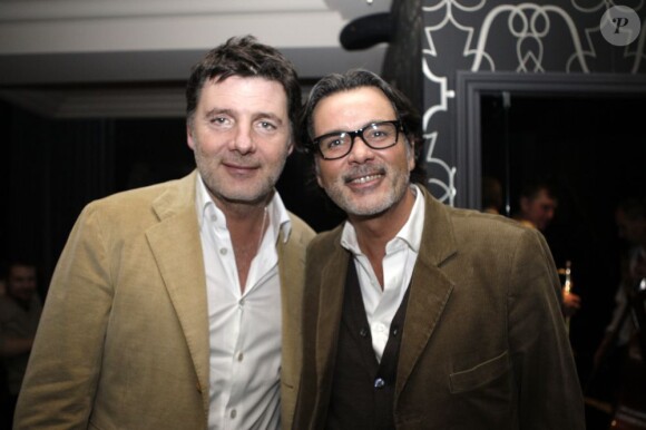 Philippe Lellouche et Christophe Barratier lors de la soirée du Nouvel An russe chez Castel à Paris le 14 janvier 2013