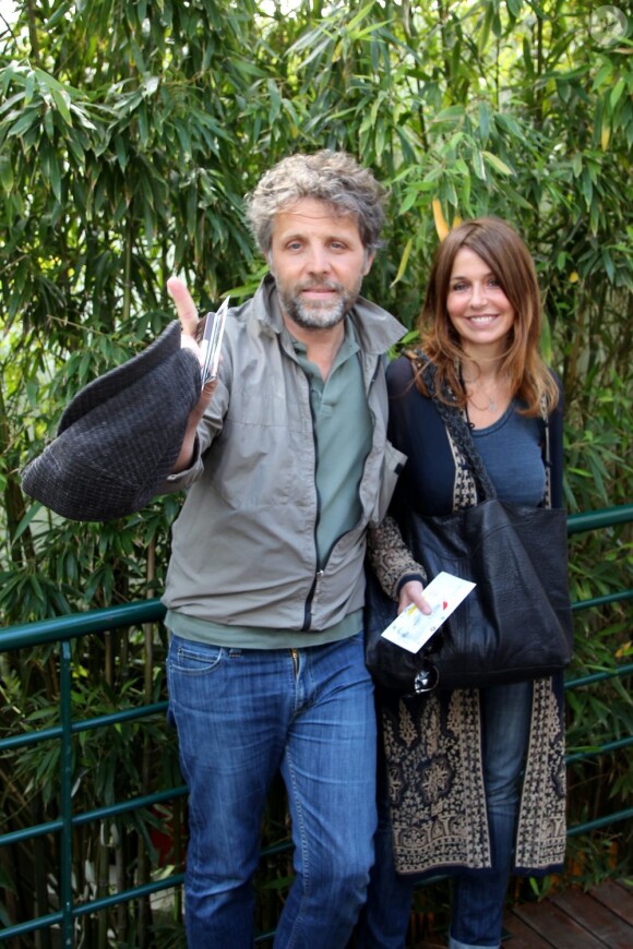 Stéphane Guillon et sa femme Muriel Cousin à Paris, le 8 juin 2012.