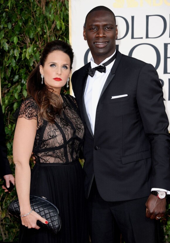Omar Sy et sa femme Hélène lors des Golden Globes le 13 janvier 2013