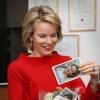 La princesse Mathilde de Belgique procédait le 17 janvier 2013 à Malines au lancement officiel d'un timbre à son effigie marquant son 40e anniversaire, qu'elle fêtera le 20 janvier.
