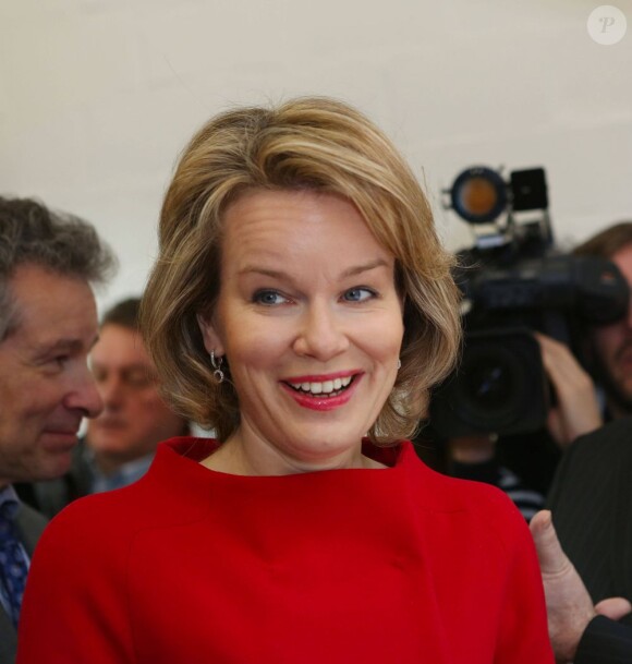 La princesse Mathilde de Belgique procédait le 17 janvier 2013 à Malines au lancement officiel d'un timbre à son effigie marquant son 40e anniversaire, qu'elle fêtera le 20 janvier.