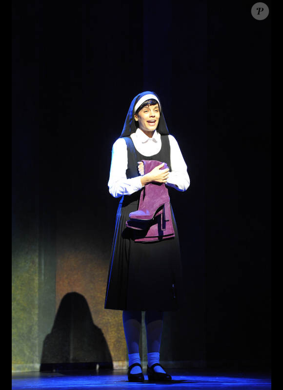Sarah Manesse, lors du filage de la comédie musicale Sister Act, au théâtre Mogador, à Paris, le 20 septembre 2012. 
