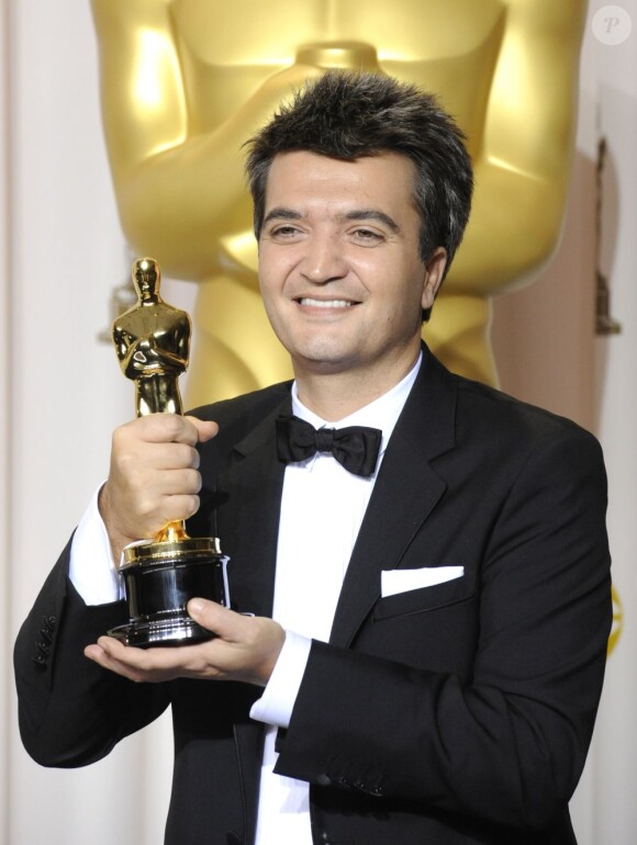 Producteur à succès : Thomas Langmann savoure l'Oscar du meilleur film décerné à The Artist, le 26 février 2012.
