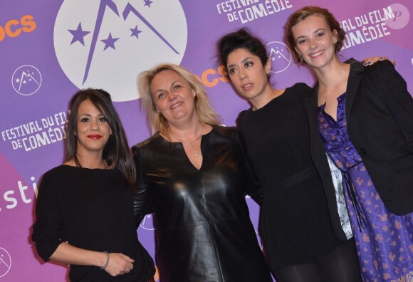 Alice Belaïdi, Valérie Damidot, Charlotte Le Bon et Naidra Ayadi posent avant le palmarès du 16e festival international du film de comédie, le 19 janvier 2013.