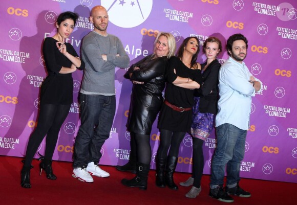 Valérie Damidot pose aux côtés des coups de coeur 2013 avant le palmarès du 16e festival international du film de comédie, le 19 janvier 2013.